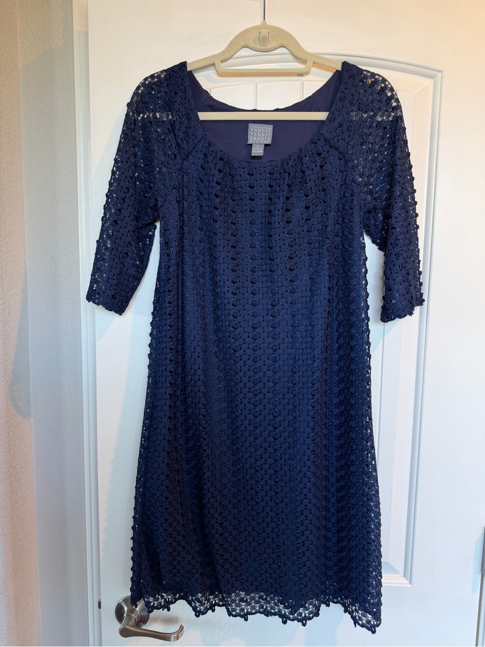 Rabbit Rabbit Rabbit Navy Crochet Midi Dress - Picture 2 of 3